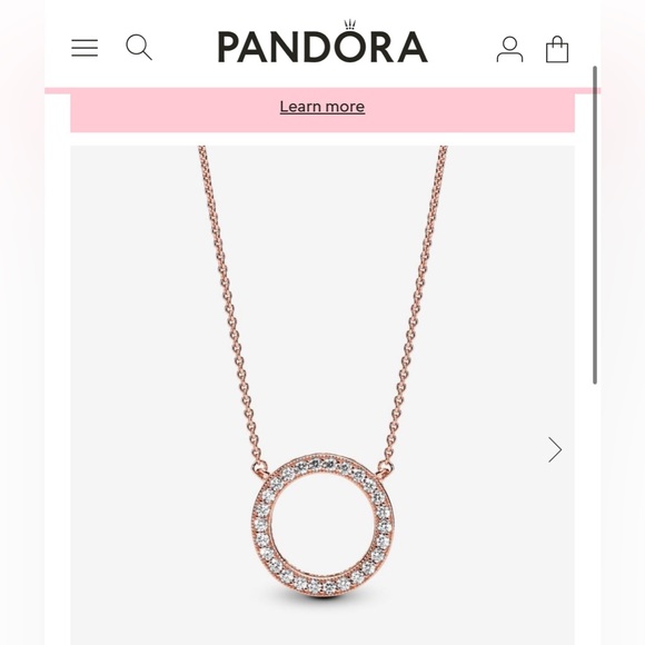 Pandora rose gold Circle of Sparkle Necklace - Picture 1 of 4